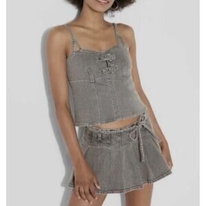 Wild Fable Womens Mini Denim Skirt Size 12 Gray Wash NWT
